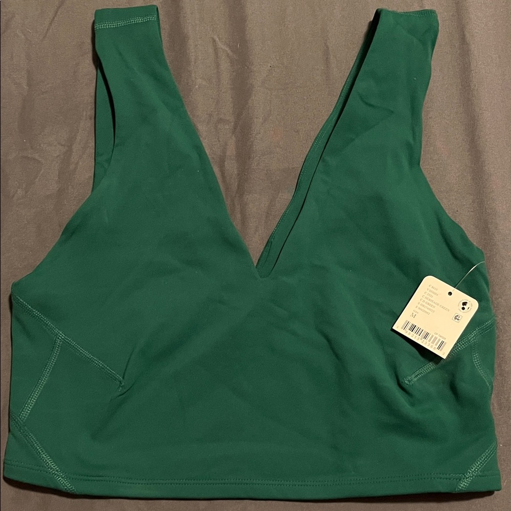 FP Movement by Free People Emerald Green Plunge Sports Bralette